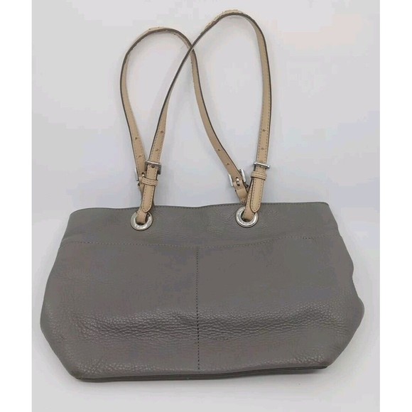 Michael Kors Bedford Pebbled Leather Medium Pocket Tote Shoulder Bag Gray - Picture 2 of 14